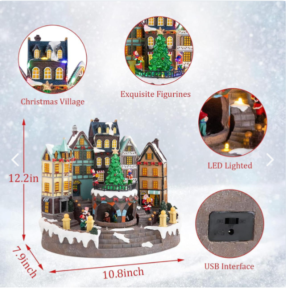 PUEBLO NAVIDEÑO ARBOL DE NAVIDAD GIRATOR